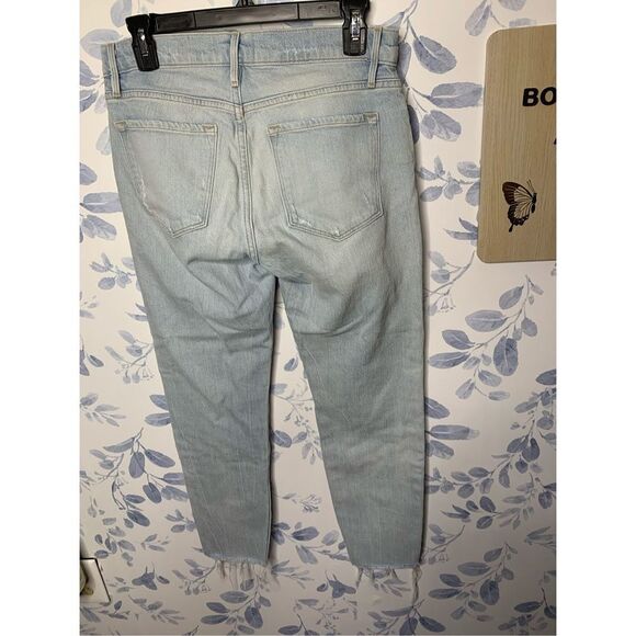 Frame Le Garcon Distressed Cropped Mid Rise Skinny Jeans Size 26 - Picture 8 of 9